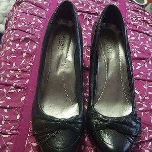 Black Authentic Leather Imported Low Heel Shoe